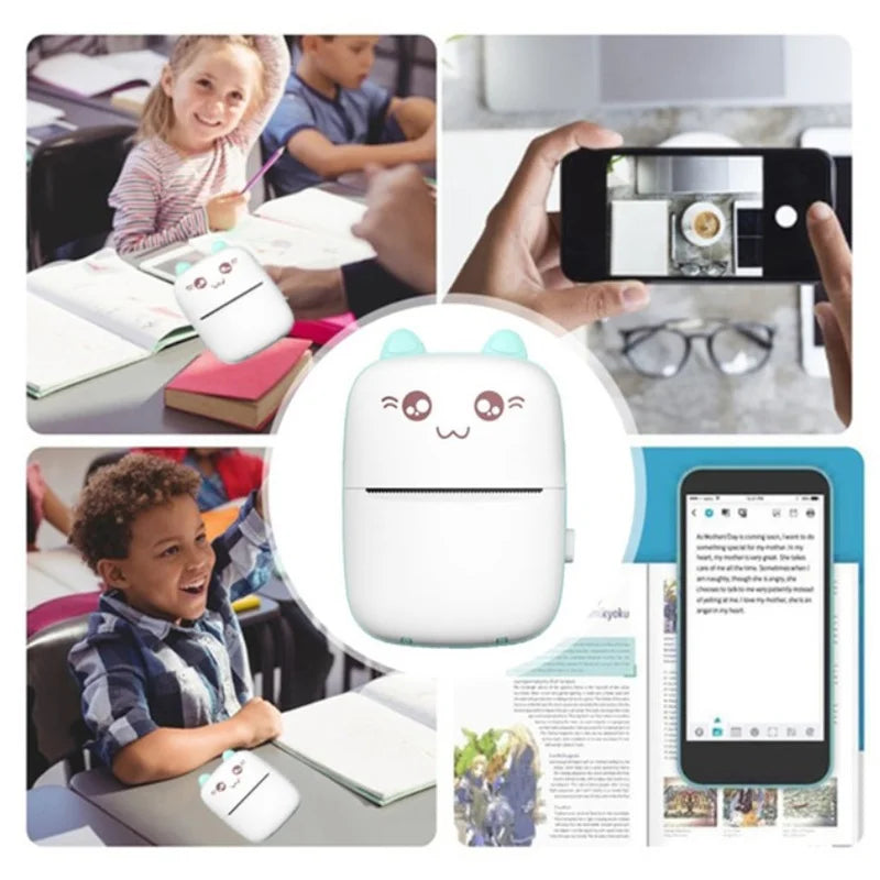Portable Thermal Printer Bluetooth Mini Cat Pocket Printer