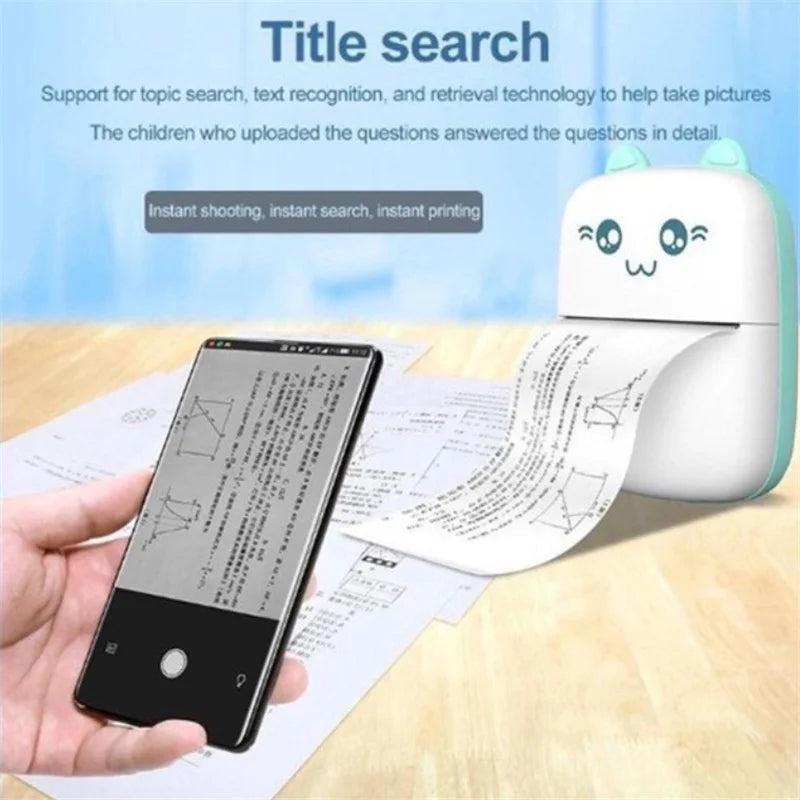 Portable Thermal Printer Bluetooth Mini Cat Pocket Printer