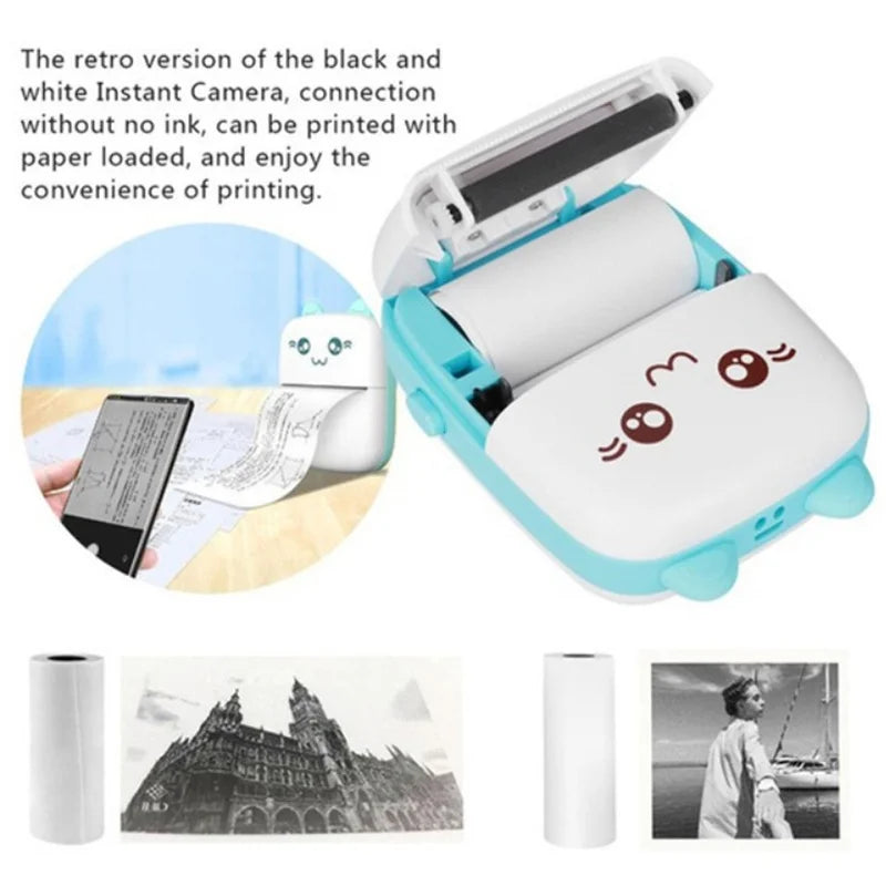 Portable Thermal Printer Bluetooth Mini Cat Pocket Printer